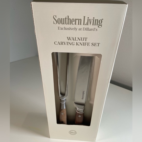 Southern Living Stainless Steel Blade and Walnut Handle Carving Knife Set | NIB - Picture 2 of 5
